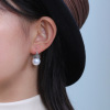 Classic retro universal elegant earrings, 925 sample silver, french style