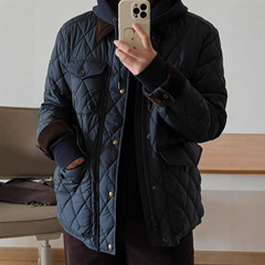跨境RL拉夫小马老钱风工装菱格复古棉服男女同款夹克外套五色扫码