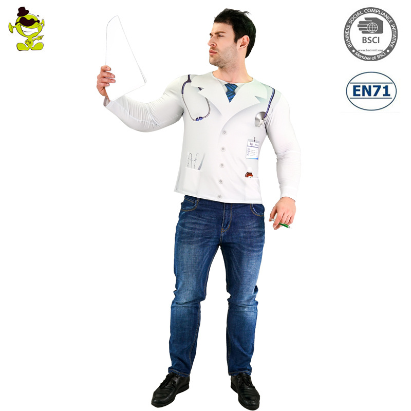 Navidad adulto hombres Navidad 3D impreso suéter de manga larga Camiseta etapa traje de rendimiento traje de cosplay ropa