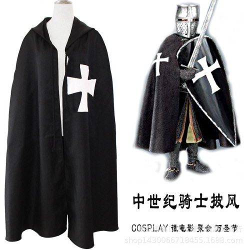 Medieval Warrior COS Character Costume Cloak Holy Knight Cape Robe Roman Empire Cosplay Costume