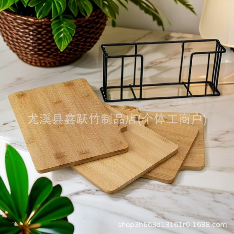 直销竹菜板套装楠竹铁架砧板组合多功能竹木菜板套装家用切菜板