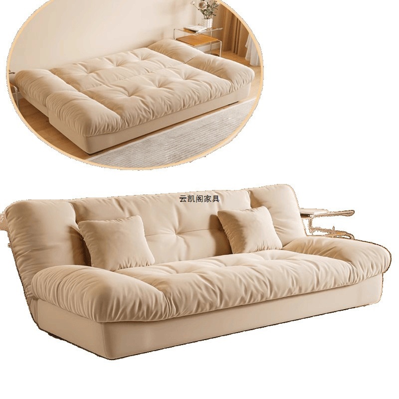 Fábrica directa sofá cama en un solo uso doble sofá plegable doméstico pequeño tipo de alquiler sofá de nube súper suave