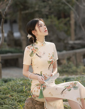 长款旗袍年轻款少女2023年新款复古改良连衣裙中国风法式高级感