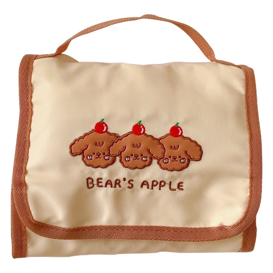 Bolsa de almacenamiento plegable Linda japonesa nueva bolsa de cosméticos de oso múltiple simple estilo ins bolsa de almacenamiento de viaje portátil