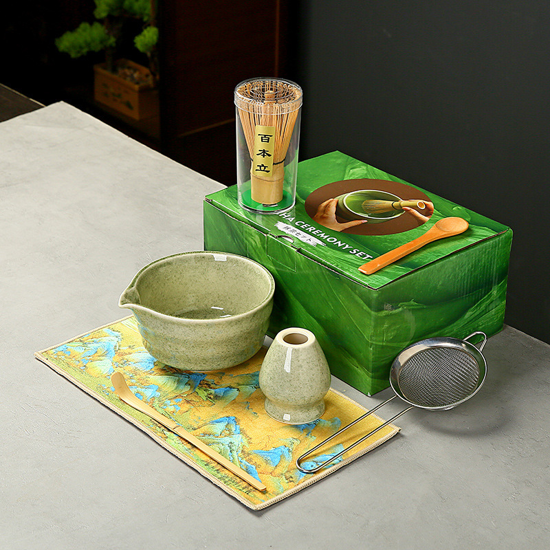 抹茶茶碗日本式抹茶宋代点茶道具陶磁器茶碗カップミキサー抹茶ブラシ茶コップセット|undefined
