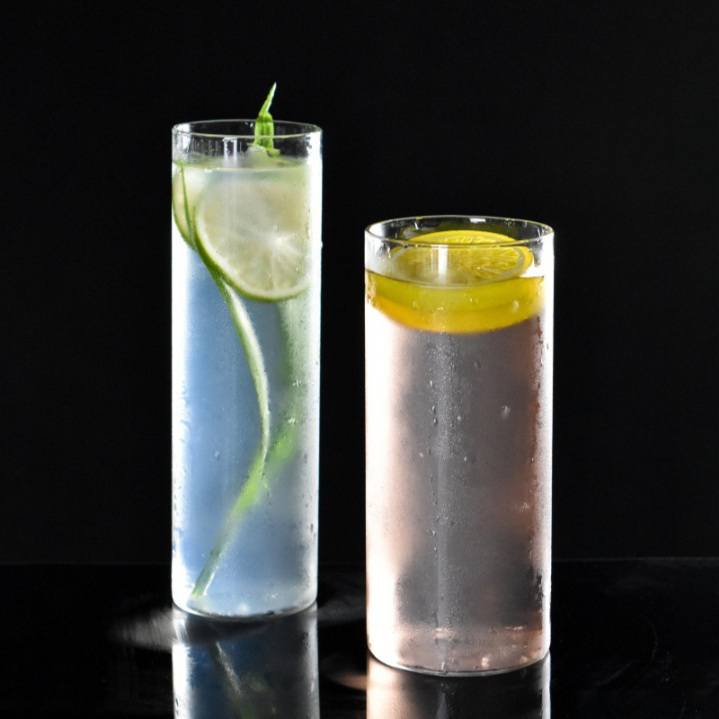 Taza de té helado japonés de estilo largo taza de cóctel de mezcla larga taza de cristal Colin taza de bebida larga taza de tonic