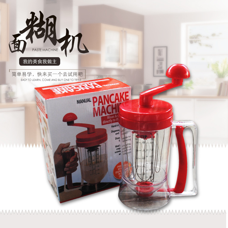 Taza de masa de manivela transfronteriza pancake machine torta herramienta de horneado dispensador embudo taza mezcladora
