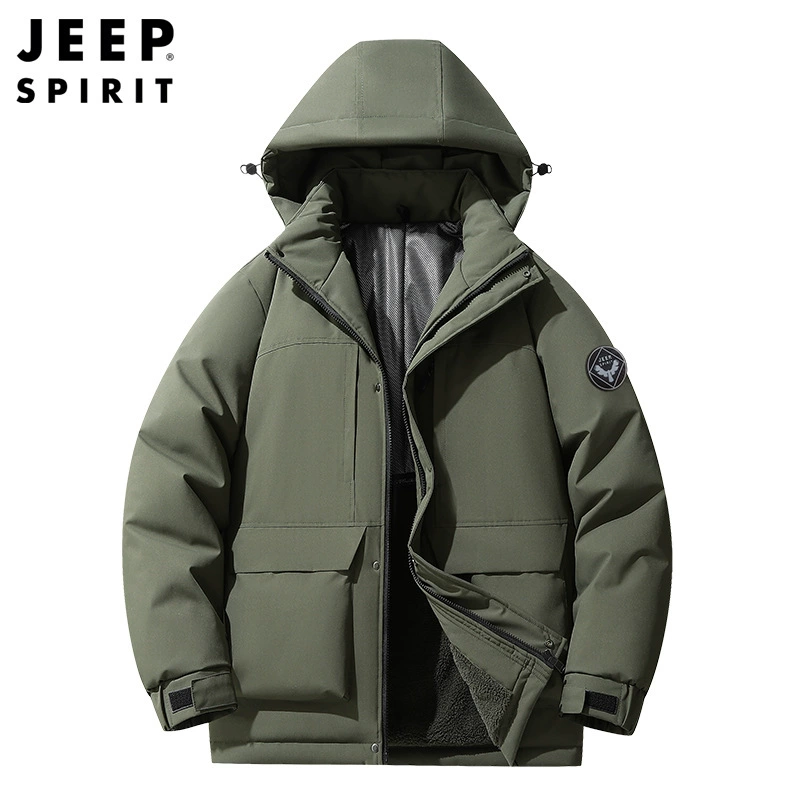Джинсовая куртка с утеплением (Jeep Spirit) путешествия, тёплая, капюшон, пуховый слой, размеры M–7XL