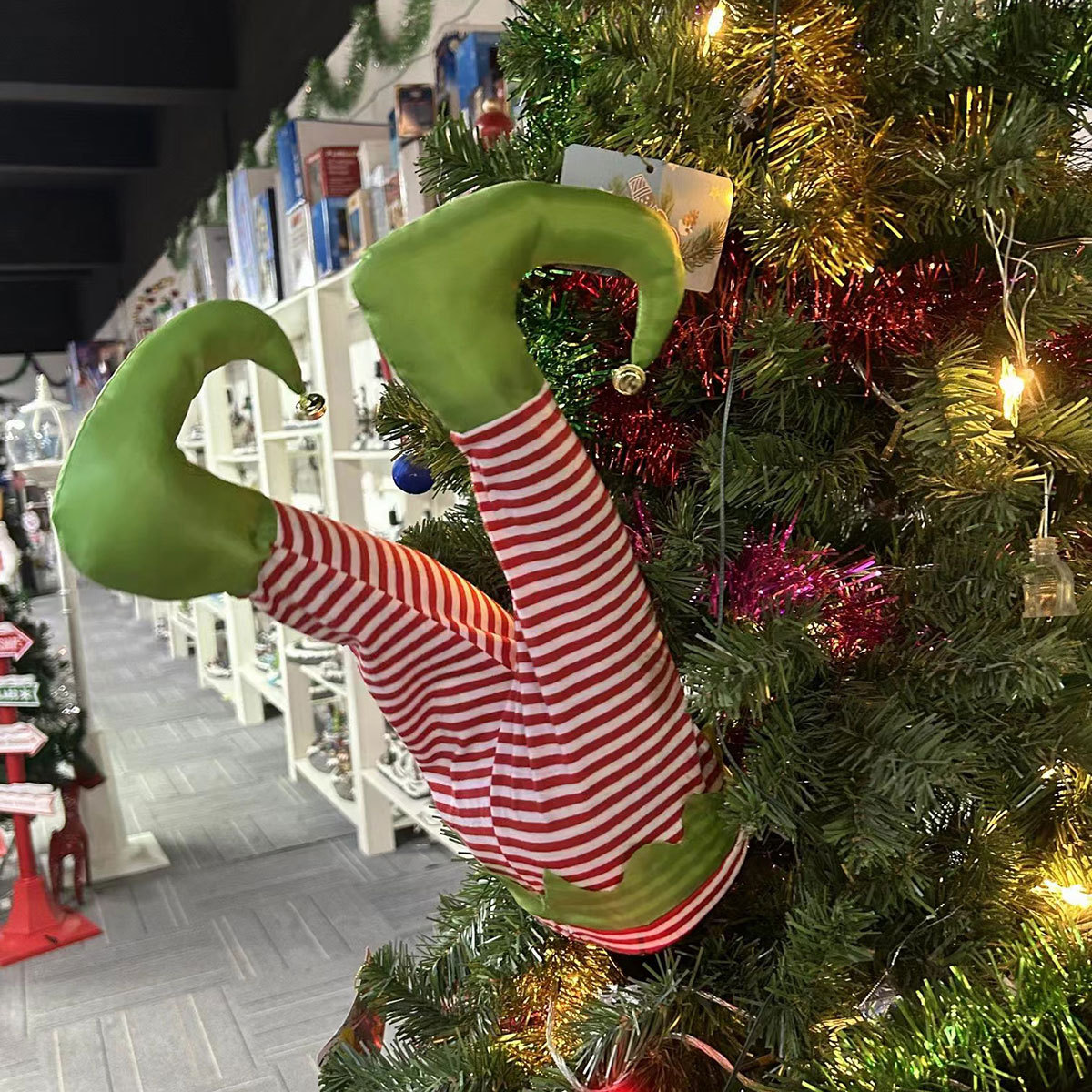 Nuevo árbol de Navidad creativo colgante oscilante decoración de Navidad decoración escena de diseño pantalones eléctricos elfos
