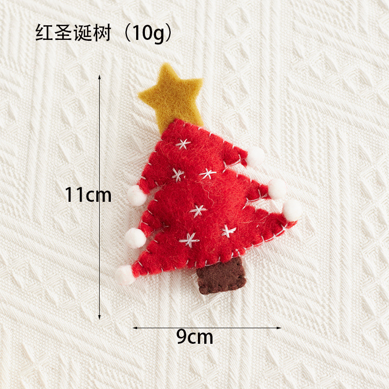 Madera de 8cm de lana fieltro colgantes de nieve decoraciones de árbol de Navidad mini accesorios DIY hechos a mano decoraciones de Navidad
