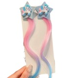 Хвостик в стиле пони-тейл, детский милый парик с косичкой для принцессы, мультяшный аксессуар для волос для девочек, кудрявая заколка для волос