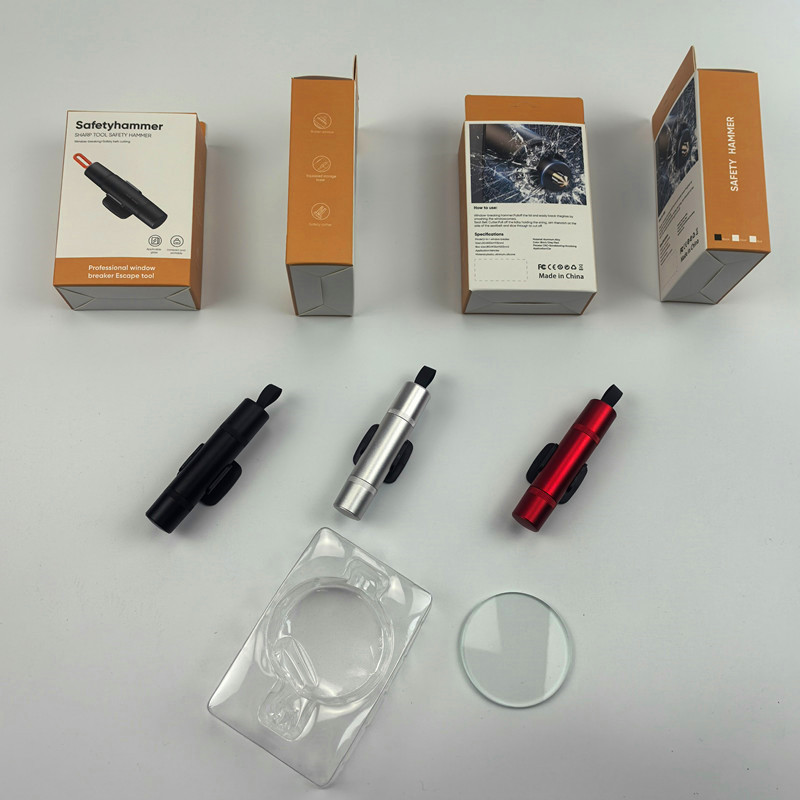 Car Safety Hammer Cross-Border Mini Car Window Breaker Four-In-One with Cutter Multifunctional Emergency Survival Hammer