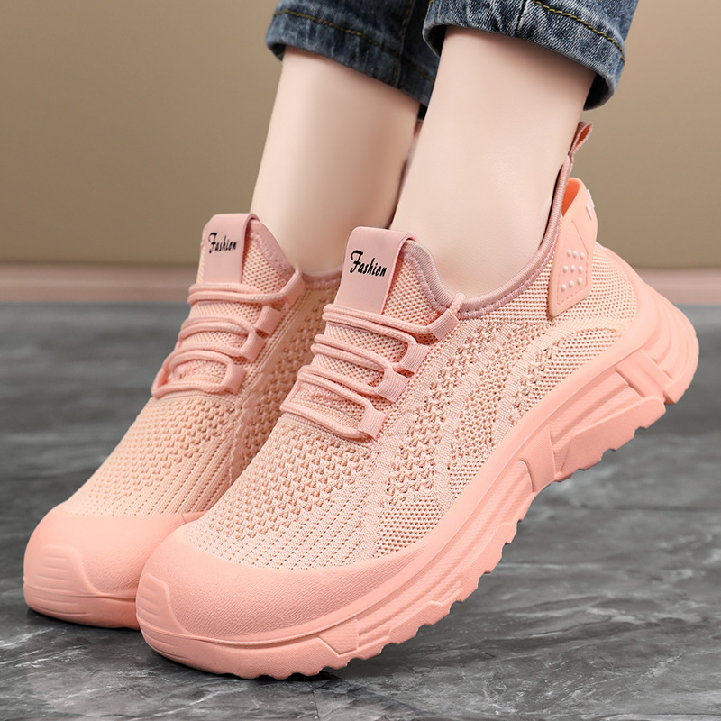 Zapatos Zapatos de Mujer Zapatos de Malla Transpirables de Verano Versátiles Suela Suave Pies Cómodos y No Cansados ​​Zapatos para Correr Zapatos Individuales de Moda Zapatos Deportivos