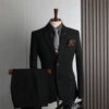 Black double buckle (suit+trousers) pants can be remarkable