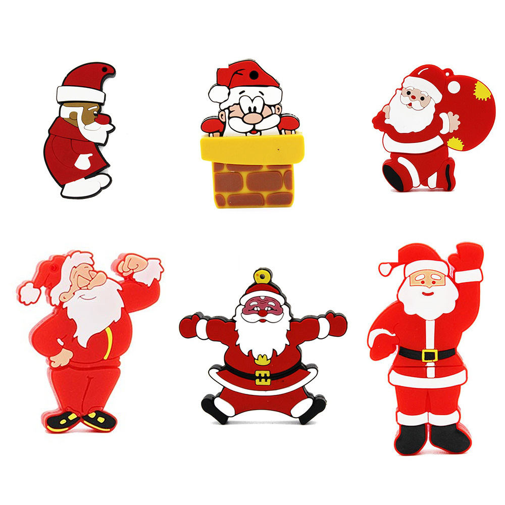 卡通U盘现货儿童玩具优盘128G大容量圣诞老人礼品u盘套装创意可爱