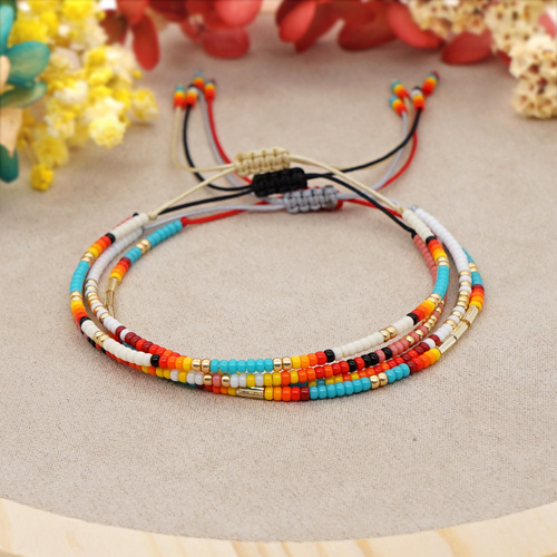 Simple bohemian style Indian Latin American native tribe Miyuki small bracelet beaded couple's hand ornaments