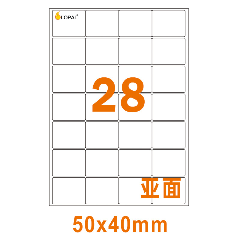 서브 페이스 28 50*40mm 80 매/백