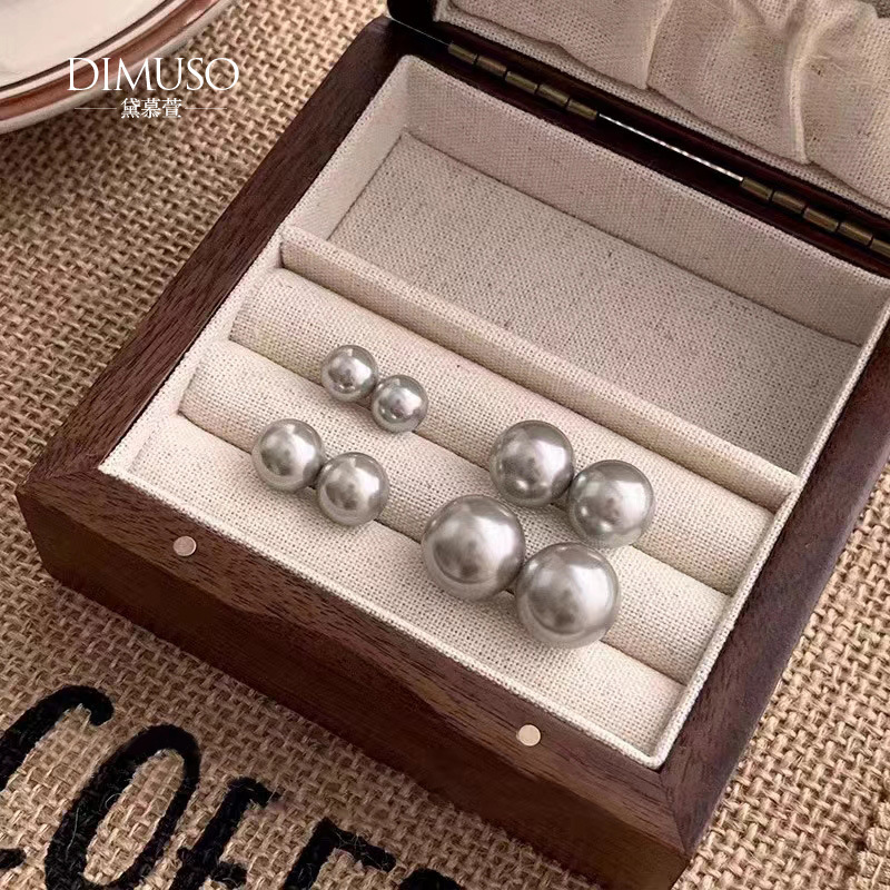 SKU_1_灰珍珠耳钉14mm