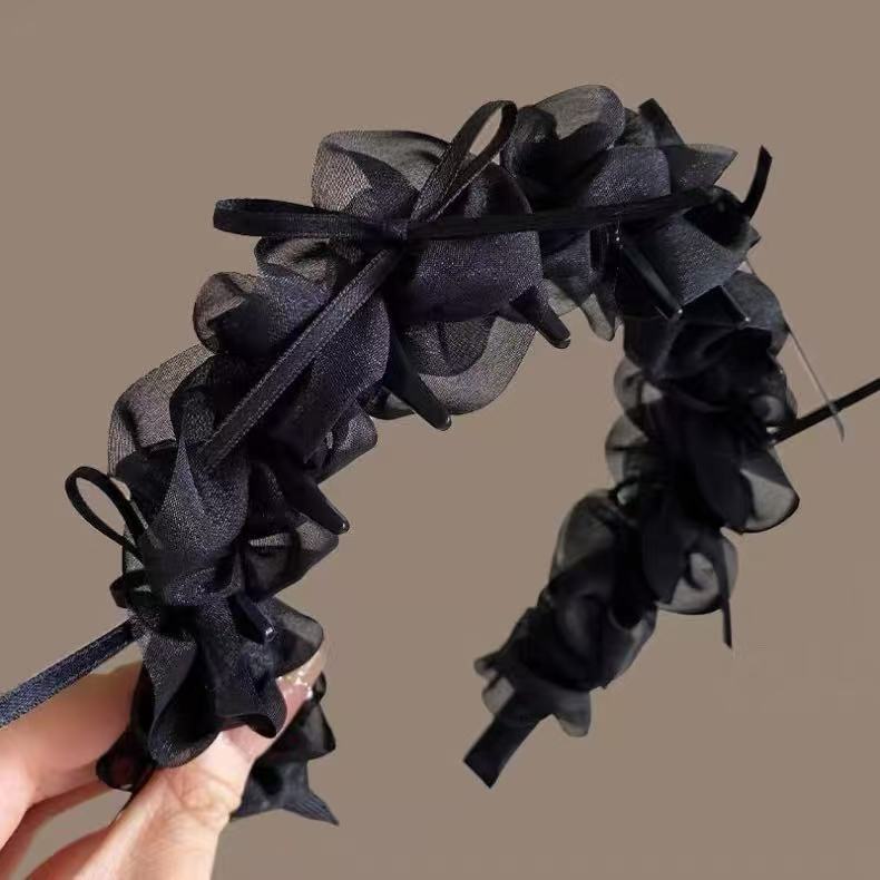 # 77 black ballet with wavy hairband