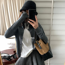 Hers一勺甜秋季女韩系简约风百搭休闲气质多色长袖针织开衫92115