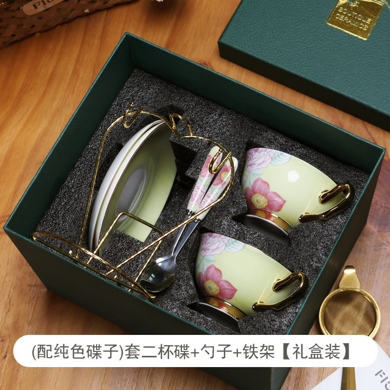 China de hueso taza de café y platillo traje hogar europeo lujo británico tarde té Taza de cerámica juego de té caja de regalo traje