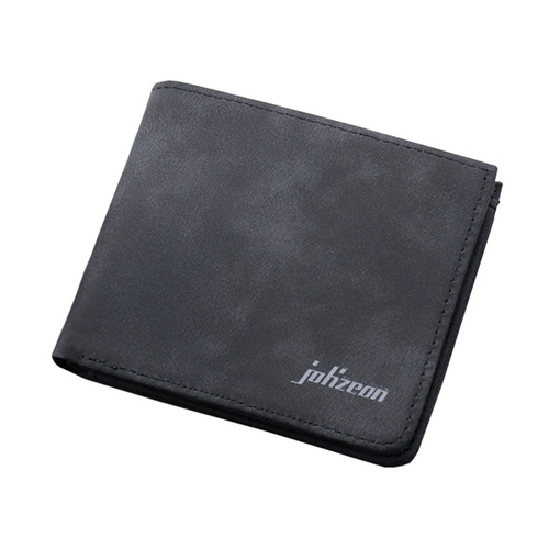 Wallet men's ins style short men's wallet can hold driver's license nubuck leather college student wallet men's simple style