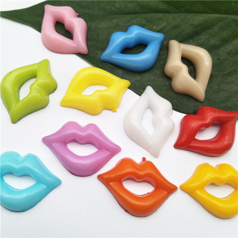 厂家批发彩色ABS塑料嘴唇卡通纽扣 童装服饰装饰可爱大嘴纽扣