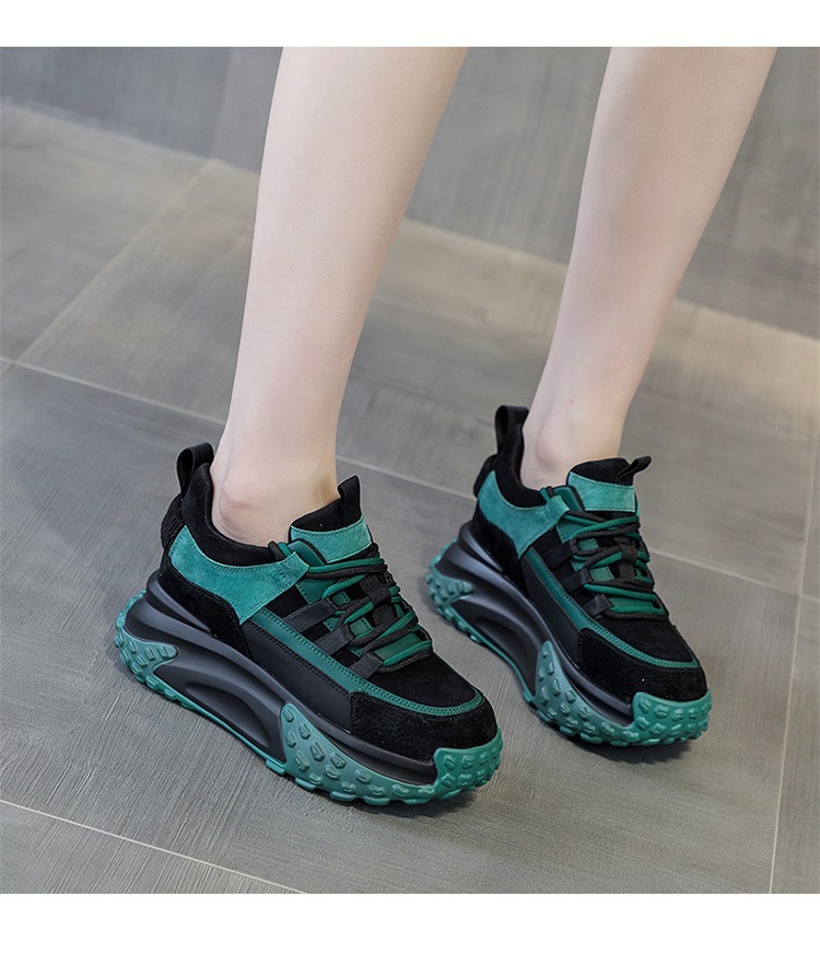 Fleece-lined Full-leather Dad For Women, 2026 Winter New Model, Thick-soled Sneakers, Casual, Fashionable, Versatile_vogvips.com