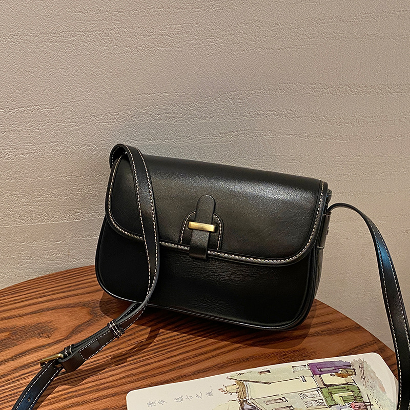 Genuine Leather Women's Crossbody Bag 2025 New Cowhide Small Square Bag High-End Texture Large Capacity Commuter Shoulder Bag - Thumbnail 6