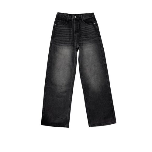 South East Asia Cross-border Bestselling Wide Leg Denim Pants for Women, Autumn High-Waist Loose Hiding Fat Slimming Straight Leg Hemming Ground-Long Pants