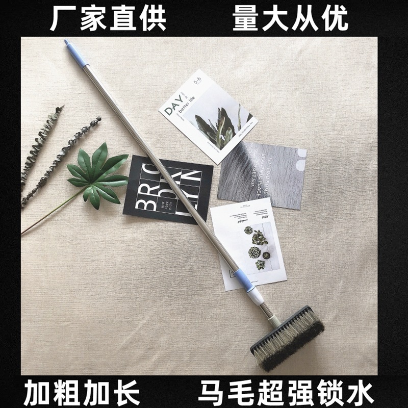 厂家批发浓密马鬃毛软毛刷头加厚不锈钢刷杆汽车专用洗车毛刷子