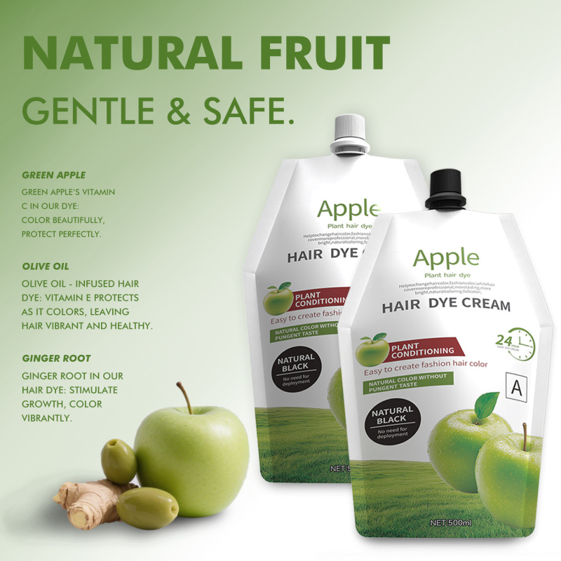 AppleBlackOil クロスボーダー 英語 白髪カバー 染毛剤 植物性天然染毛剤 アップルブラックオイル染毛剤|undefined