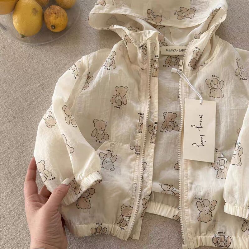 Children's Sun Protection Clothing 2025 Summer Boys' Jacket Baby Hooded Skin Coat Girls' Thin Top Sunshade