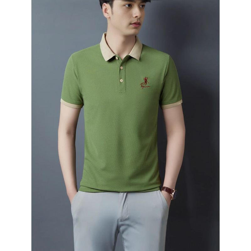 \ Polo camiseta de manga corta para hombre verano nuevo estilo bordado de solapa camiseta casual de negocios para hombre