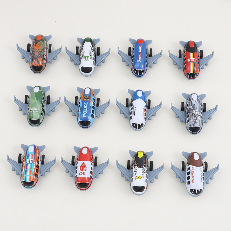 Simulación de avión de pasajeros pequeño, mini aleación para niños, modelo de juguete de avión de dibujos animados, avión pequeño de hierro de metal
