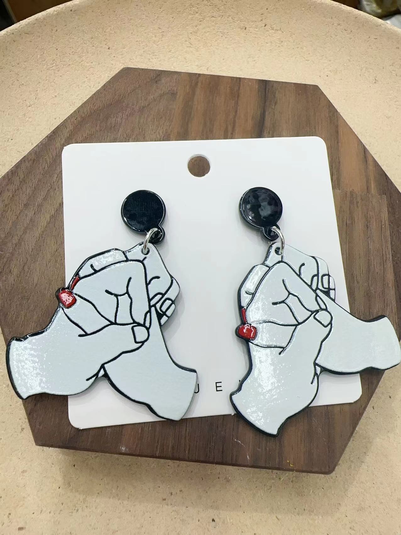 Nuevo Día de la madre acrílico carta costura pendientes amor personalizado doble capa mamá pendientes para las mujeres