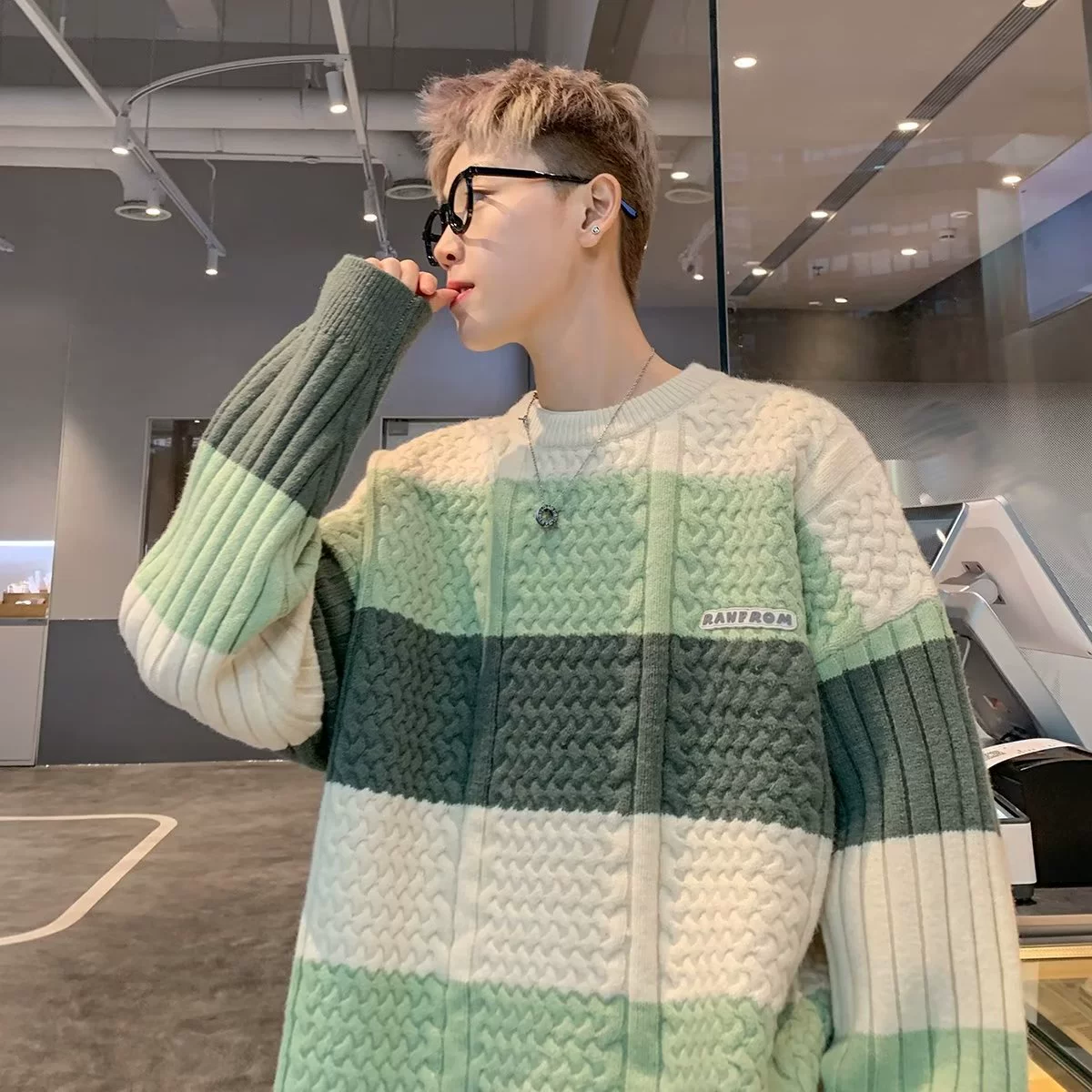 Demi-season sweater for beloved, knitted cardigan, oversize, high-quality style
