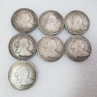Antique Crafts American Half-Length Wavy Head Portrait Brass Material Replica Coin Commemorative Coin 1799-1804