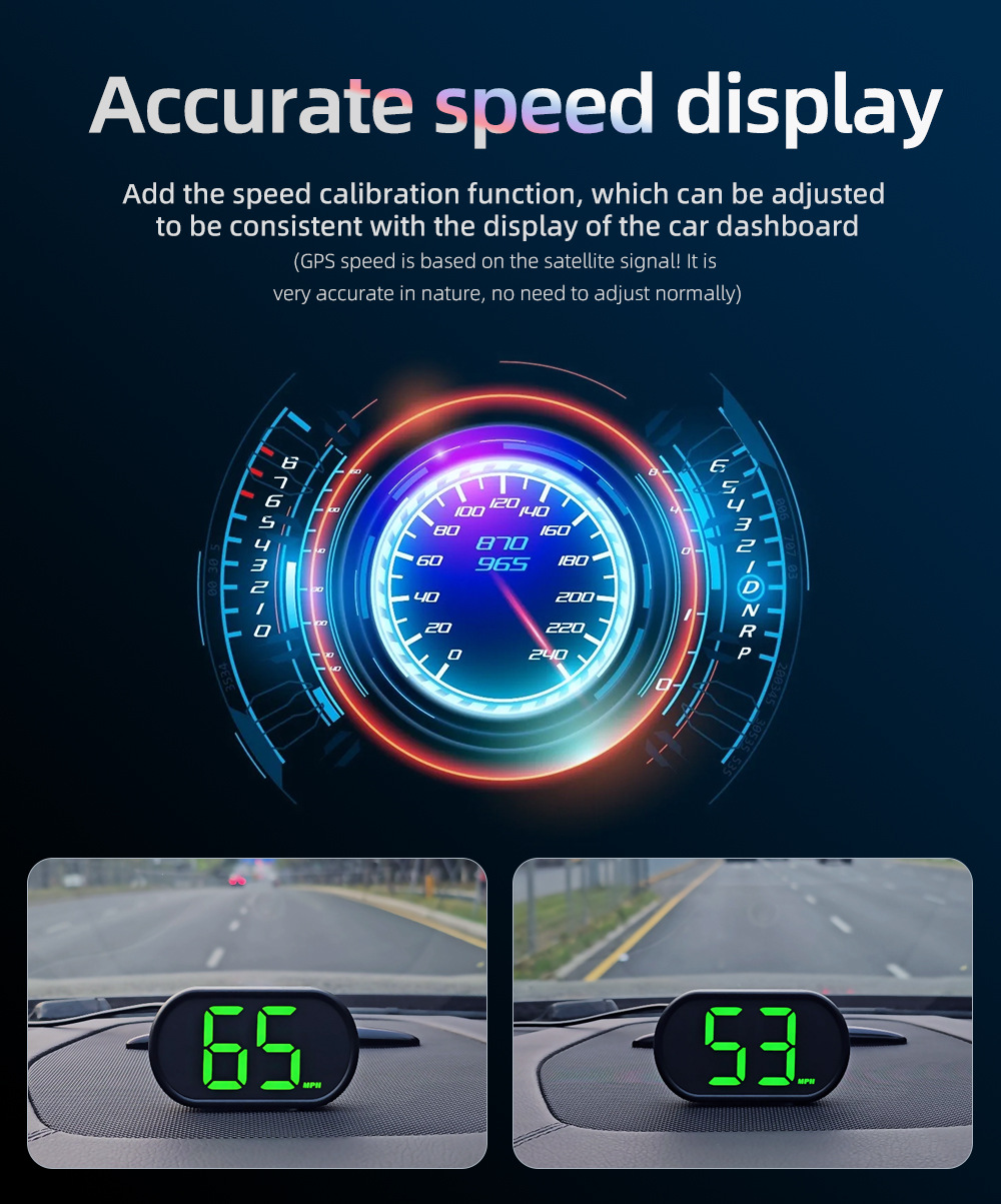 Car HUD Head-Up Display Automotive Beidou GPS Multifunctional Speedometer Speed Head-Up Display Universal