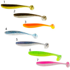 Lure Bait T-Tail Soft Worm, Dual-Color Smooth Body T-Tail, Soft Lure in Solid Color, T-Tail Fishing Attractant—7cm Bait, Artificial Bait, Lure