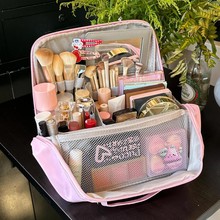 PU便携收纳包可挂行李箱外出旅行镜子洗漱包防水分区化妆包大容量