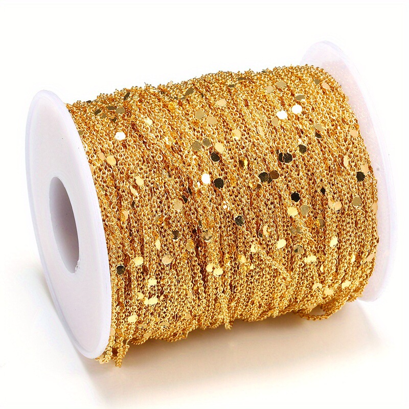 2Meters Sequins Chain Necklace Golden Silvery Chain Metal|undefined