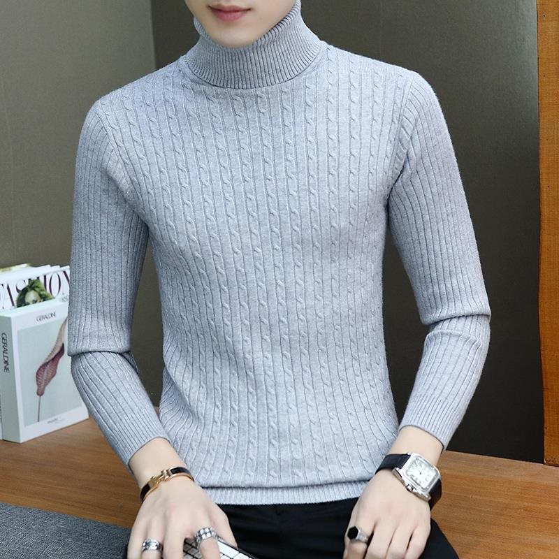 风衣男中长款秋冬修身韩版潮流帅气大衣毛呢双排扣青年男款厚外套