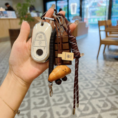 韓系手編み紐貝果パンのキーホルダー