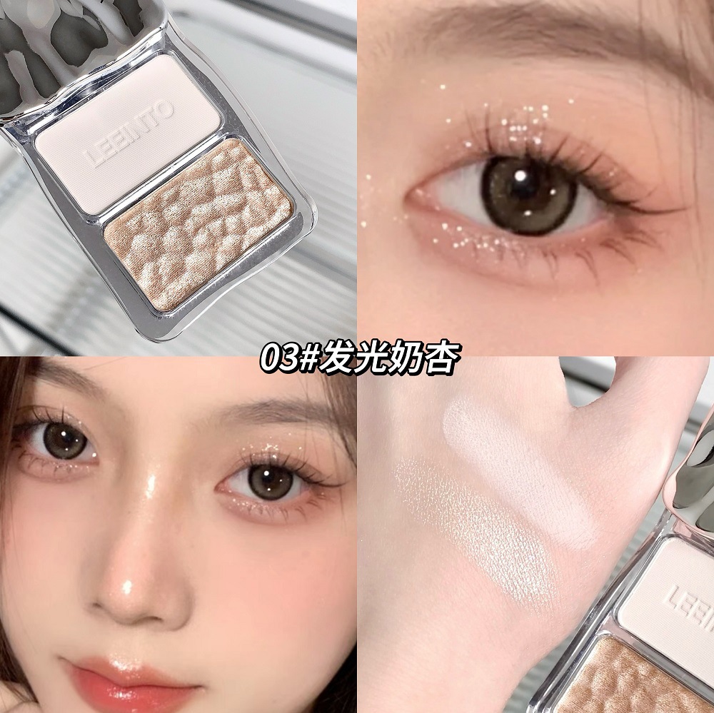 LEEINTO Dream Diamond Flashing Powder de alto brillo de dos colores para jóvenes que brillan el color de la puré de patatas mate perla fina tapa de destello