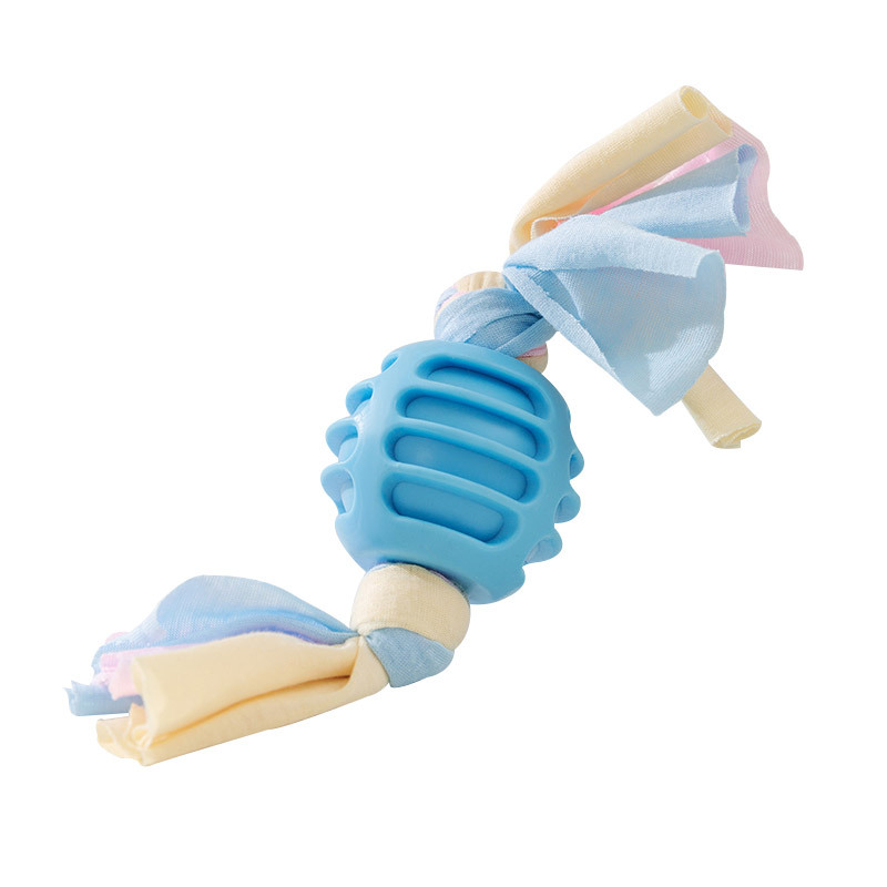 TPR dulces serie juguetes traje perro molar mordedura-resistente limpieza dientes juguetes de goma hueso mascota bola al por mayor