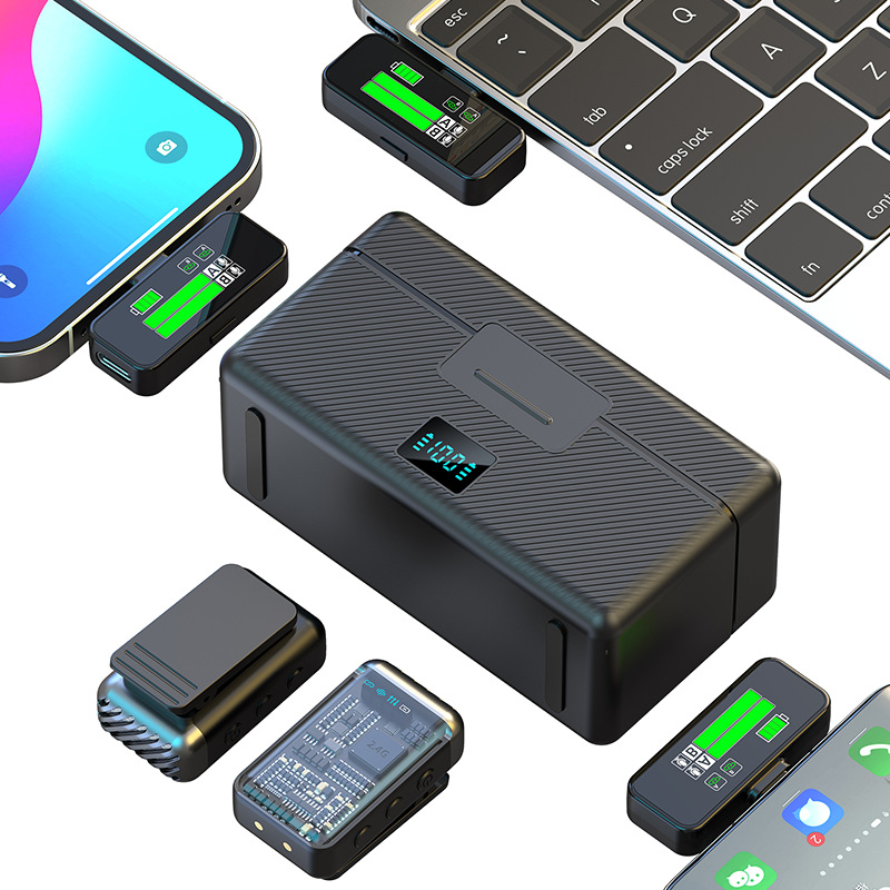 2025年の新型ワイヤレスイッパーマイクのワンタッチでノイズの残響を低減できます。