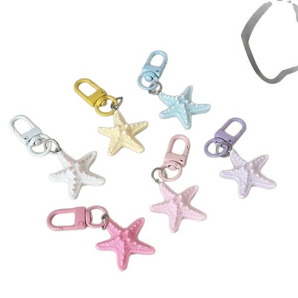 Nuevo lindo estereoscópico estrella de mar llavero de dibujos animados corazón de niña bolsos colgantes accesorios de regalo de pareja