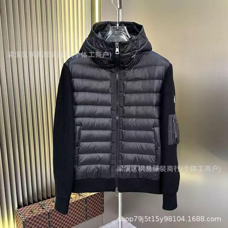 2026 nuevo M casa de punto chaqueta de plumón hombre empalmado blanco cuello vertical cálido abrigo ligero casual
