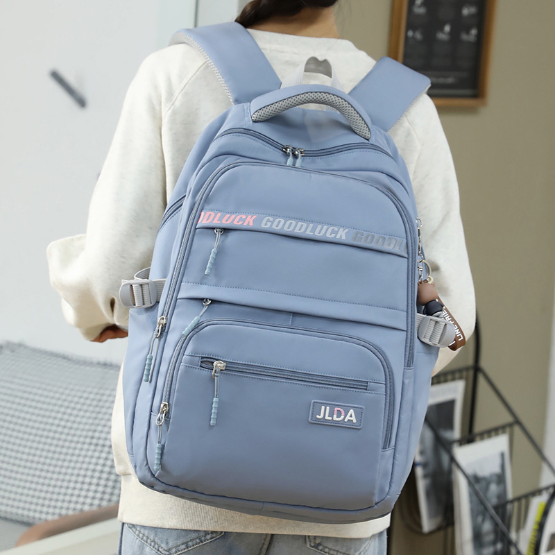 Mochila simple estudiante de escuela secundaria de las niñas mochila de gran capacidad casual nuevo ligero estudiante de secundaria campus mochila chica